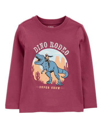 Toddler Boy Dino Rodeo Long-Sleeve Graphic Tee - Red, 