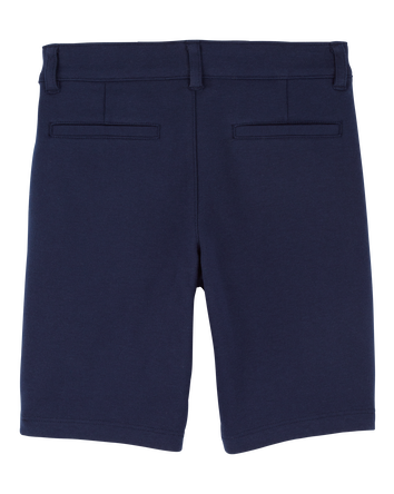 Girls Ponte Knit Uniform Shorts - Navy, 