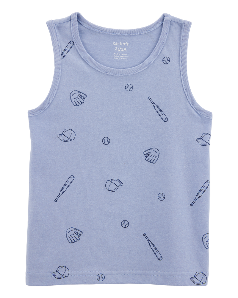 Baby Boy Baseball Graphic Tank - Blue, image 1 of 3 slides