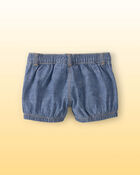 Baby Girl Disney&copy; Winnie the Pooh Chambray Embroidered Bubble Shorts - Medium Wash, image 3 of 5 slides