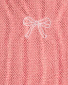 Toddler Girl Bow Cotton Long-Sleeve Sweater - Pink, image 3 of 4 slides