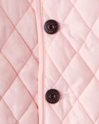 Toddler Girl Quilted Long-Sleeve Fashion Jacket - Pink, image 4 of 5 slides