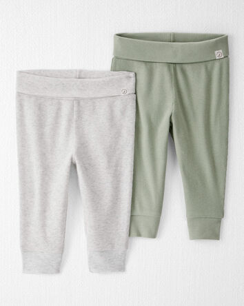 Baby Girl 2-Pack Organic Cotton Grow-With-Me Joggers, 