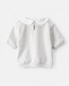 Toddler Girl 2-Piece Cherry French Terry Tee & Plaid Skirt Set - Grey/Navy, image 3 of 10 slides