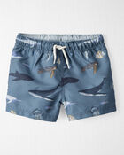 Toddler Boy Recycled Ocean-Print Swim Trunks, image 1 of 4 slides