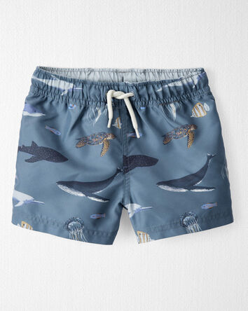 Toddler Boy Recycled Ocean-Print Swim Trunks, 