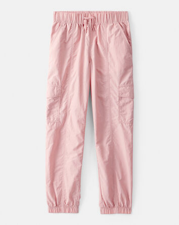 Girls Woven Cargo Joggers - Pink, 
