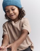Toddler Short-Sleeve Relaxed Tee - Tan, image 1 of 6 slides