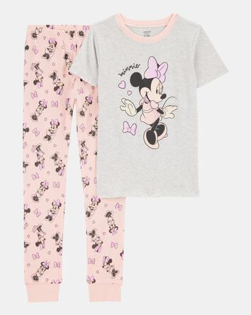 Kid Minnie Mouse Snug Fit Cotton 2-Piece Pajamas, 