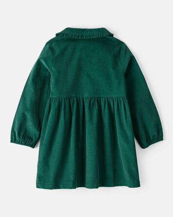 Toddler Girl Corduroy Long-Sleeve Occasion Dress - Green, 