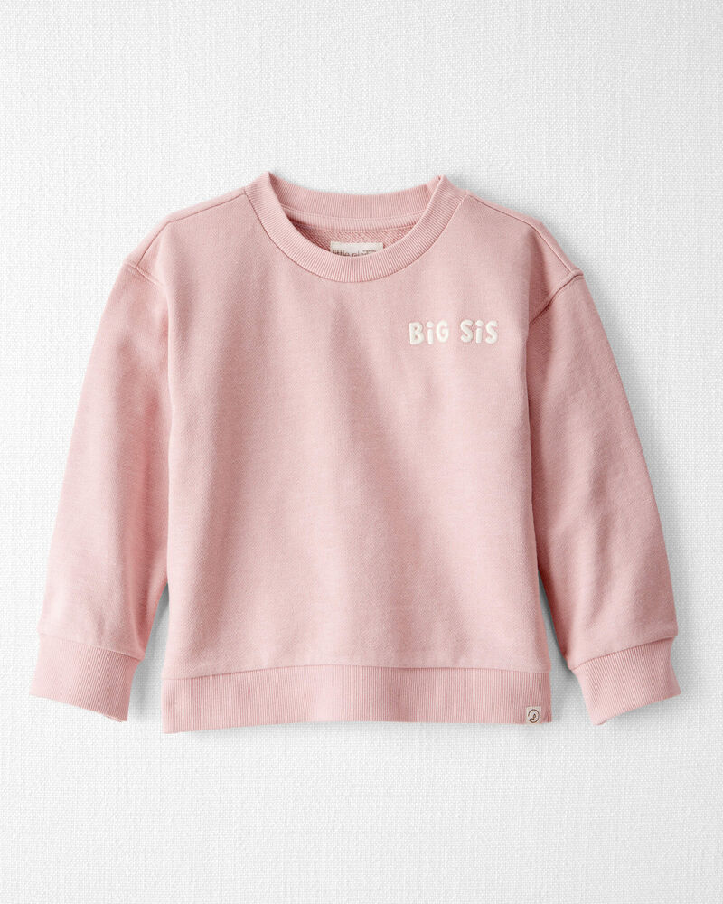 Toddler Girl Organic Cotton Big Sis Sweatshirt, image 1 of 4 slides