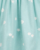 Toddler 2-Piece Starfish Tank Dress & Bike Short Set - Turquoise, image 4 of 9 slides