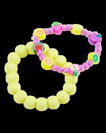 2-Pack Fruit Beaded Bracelets, 