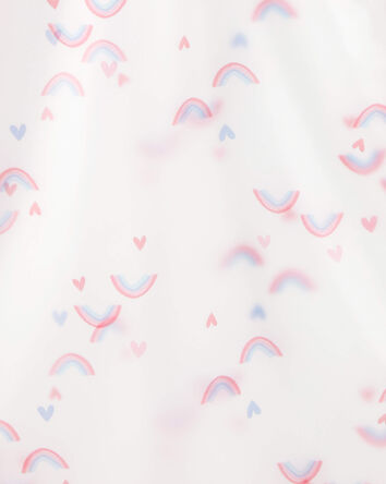 Girls Rainbow Translucent Rain Jacket - Pink, 