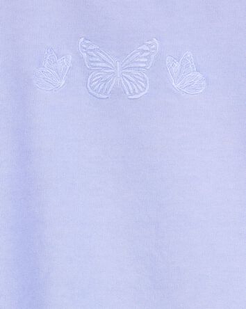 Girls Butterfly-Print French Terry Pullover - Purple, 
