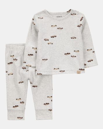 Baby 2-Piece Car Print Long-Sleeve Tee & Pant Set, 