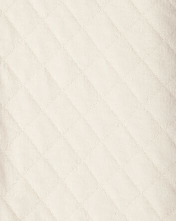 Baby Girl Quilted Quarter-Zip & Floral Legging Set - Cream, 