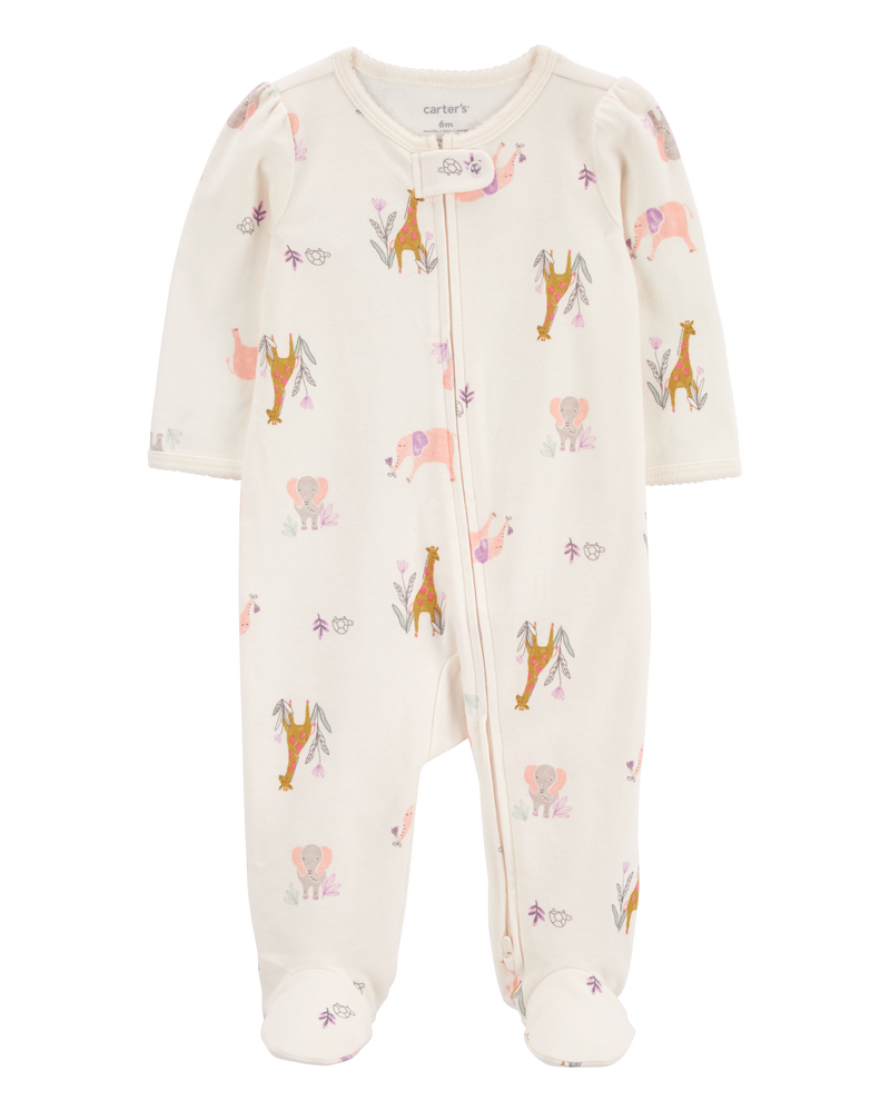 Baby 2-Pack Animal Print 2-Way Zip Cotton Sleep & Plays
, image 5 of 6 slides