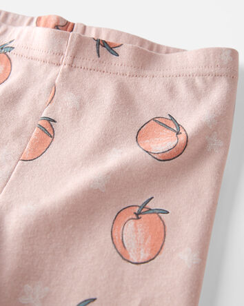 Toddler Girl Organic Cotton Pajamas in Peach Print, 