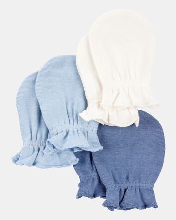 Baby 3-Pack Mitts - Blue, 