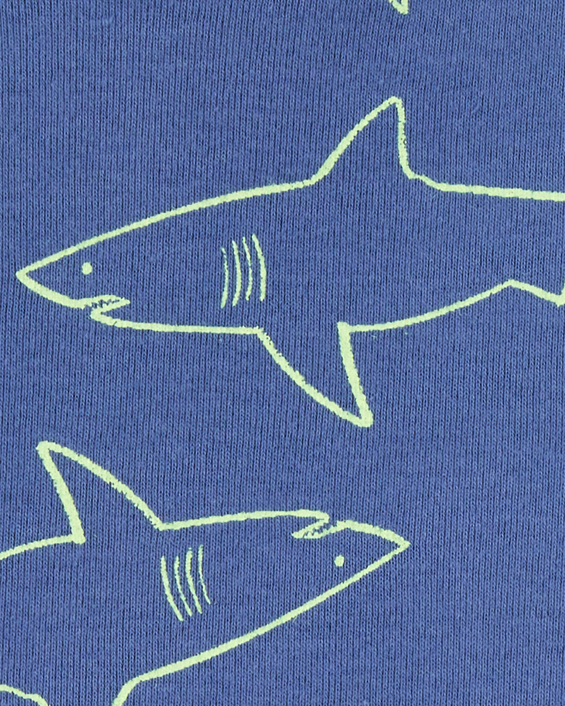 Baby Boy 4-Piece Shark Surfboard 100% Snug Fit Cotton Pajamas - Blue, image 3 of 4 slides