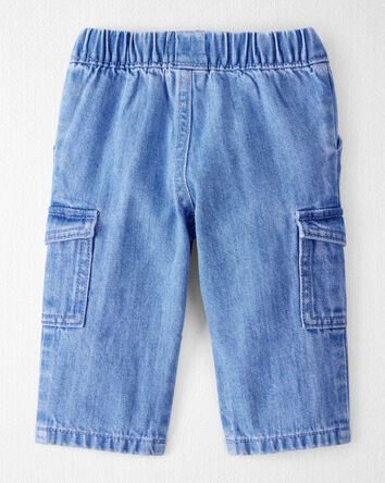 Baby Organic Cotton Denim Cargo Pants, 