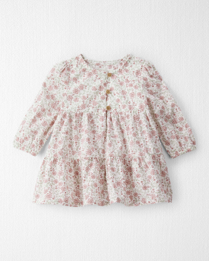 Baby Girl Organic Cotton Dress in Prairie Blossom Print, image 1 of 6 slides