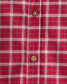 Toddler Boy Plaid Cotton Long-Sleeve Button-Down Shirt - Red, image 3 of 4 slides