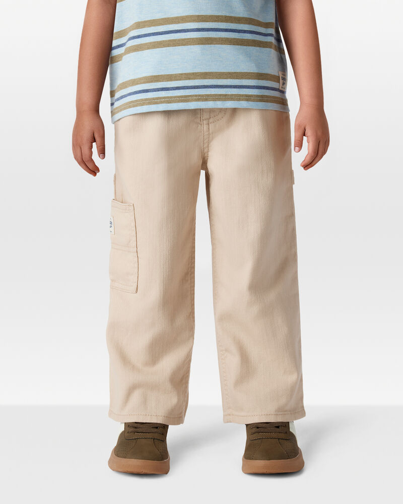 Toddler Boy  Wide-Leg Carpenter Twill Pants - Khaki, image 3 of 7 slides