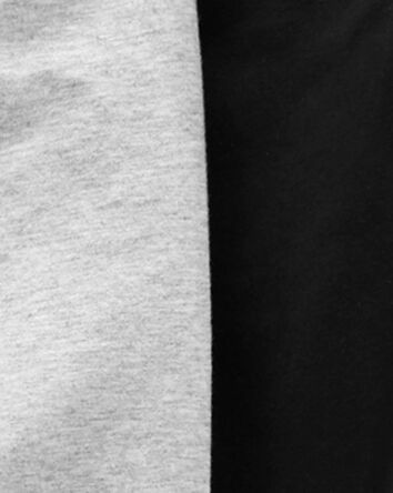 Kid 2-Pack Black & Grey Cotton Stretch Leggings , 