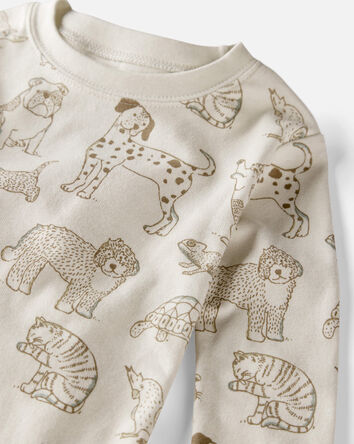 Toddler Pet Print Organic Cotton 2-Piece Pajamas, 