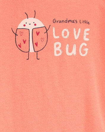 Baby Grandma's Little Love Bug Short-Sleeve Bodysuit - Peach, 