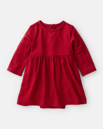 Baby Girl PurelySoft Bodysuit Dress - Red, 