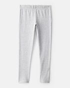 Girls Cotton Stretch Leggings - Grey, image 1 of 5 slides