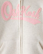 Toddler OshKosh Fleece Logo Zip Jacket - Oatmeal, image 2 of 3 slides