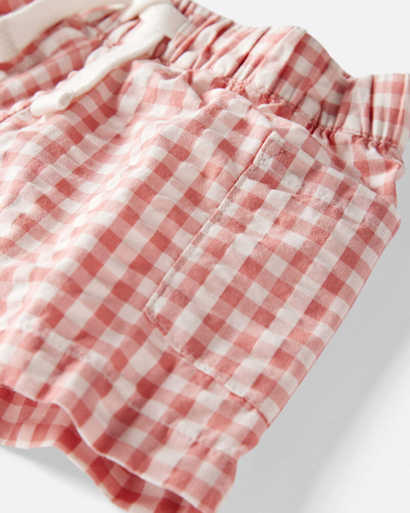 Toddler Gingham Shorts Made With Organic Cotton, image 6 of 7 slides