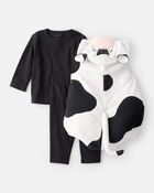 Baby 3-Piece Cow Halloween Costume - Black/White, image 2 of 5 slides