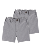 Toddler 2-Pack Active Pull-On Uniform Shorts - Grey, image 1 of 6 slides
