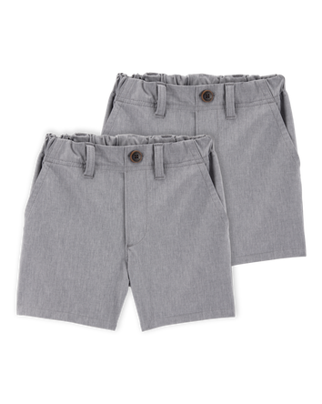 Toddler 2-Pack Active Pull-On Uniform Shorts - Grey, 