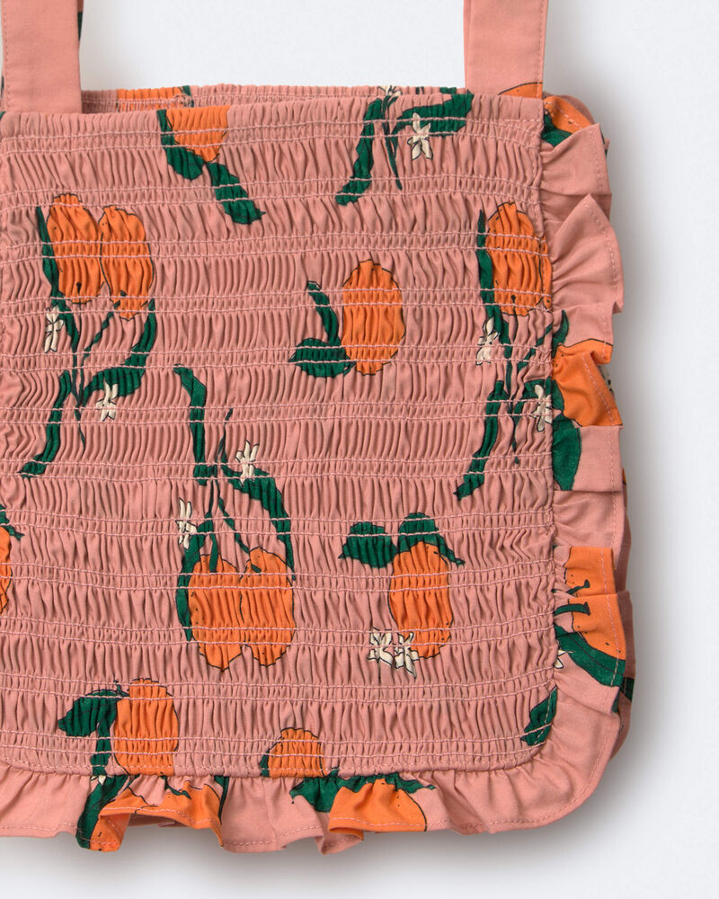 Toddler Girl Smocked Bib Top in Clementine Grove Print - Light Pink, image 6 of 6 slides