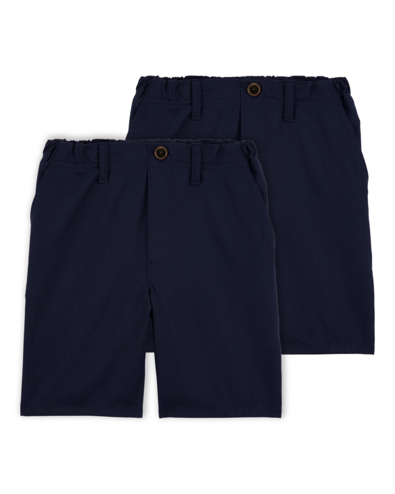 Kid 2-Pack Active Pull-On Uniform Shorts - Navy, image 1 of 4 slides