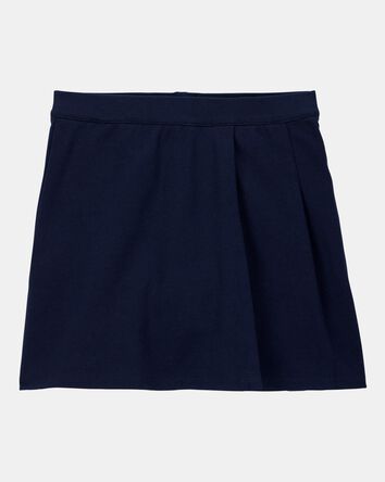 Girls Ponte Knit Uniform Skort - Navy, 