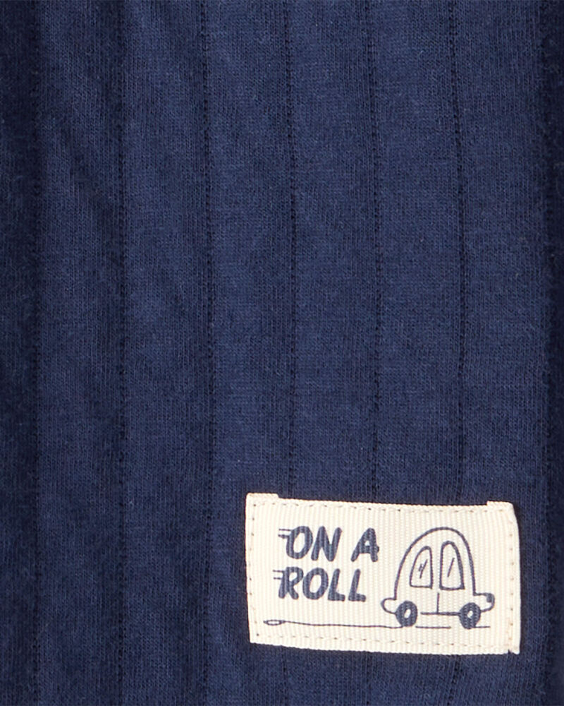 Baby Boy 2-Piece Hooded Tee & Pant Set - Navy, image 2 of 3 slides