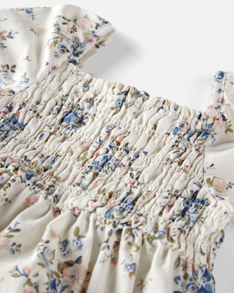 Baby Girl Floral-Print Linen Bubble Made with Organic Cotton, image 2 of 5 slides