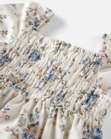 Baby Girl Floral-Print Linen Bubble Made with Organic Cotton, 