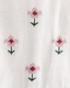 Baby Girl 2-Piece Organic Cotton Sweater Knit Set in Cosmos Garden Print, image 4 of 5 slides