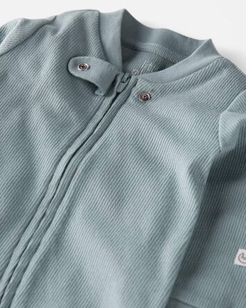 Baby Organic Cotton Sleep & Play Pajamas in Blue, 