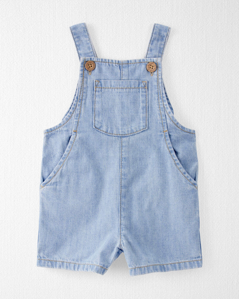 Baby Organic Cotton Chambray Shortall, image 1 of 5 slides