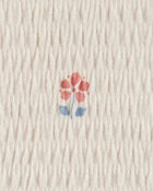 Baby Girl 2-Piece Flower Print Peplum Top & Short Set - Cream, image 2 of 3 slides