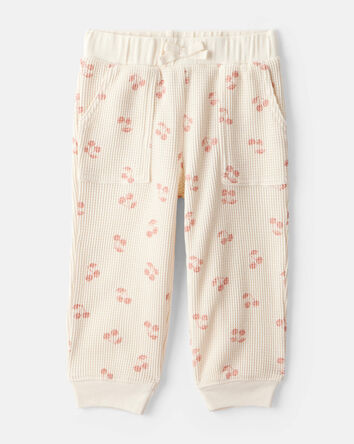 Baby Girl 2-Piece Cherry Fruit Print Long-Sleeve Tee & Pant Set - Ivory, 